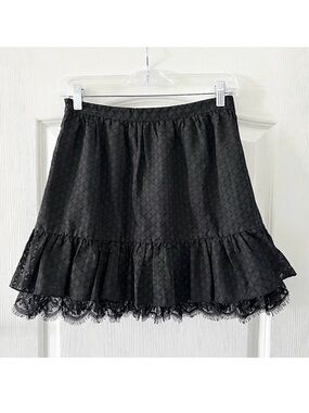 Magic Box Mini Skirt Black Coquette Girl Vamp Punk Princess Eyelash Lace Floral